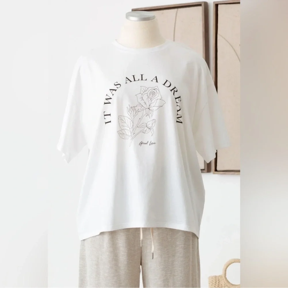 White “It Was All a Dream” Graphic Tee - Picture 4 of 7